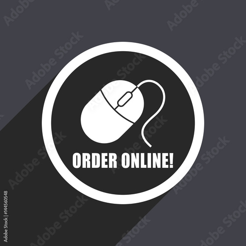 Order online flat design vector icon.