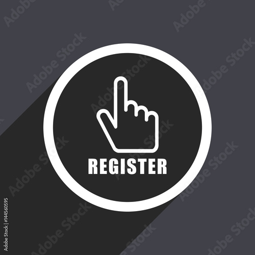 Register flat design vector icon.