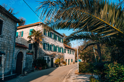 Elite hotel on the shore of Kotor Bay in Montenegro. © Nadtochiy