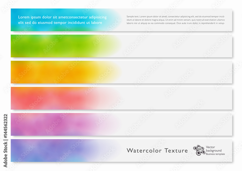 Infographics Web Banner & Label Design #Watercolor texture