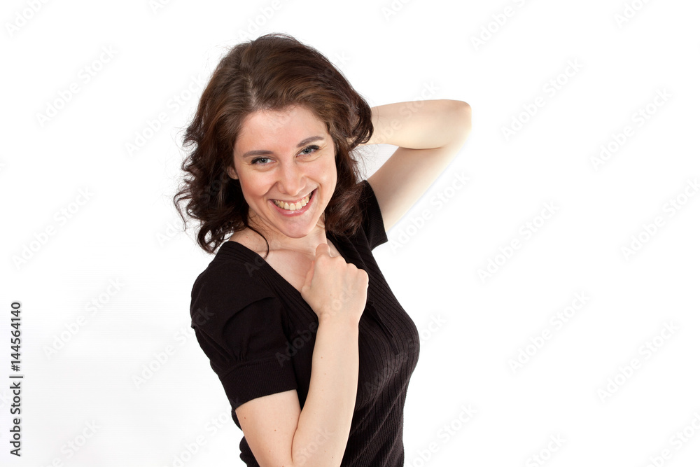 Pretty young sexy brunete smiling invitingly Pretty young sexy brunete smiling invitingly