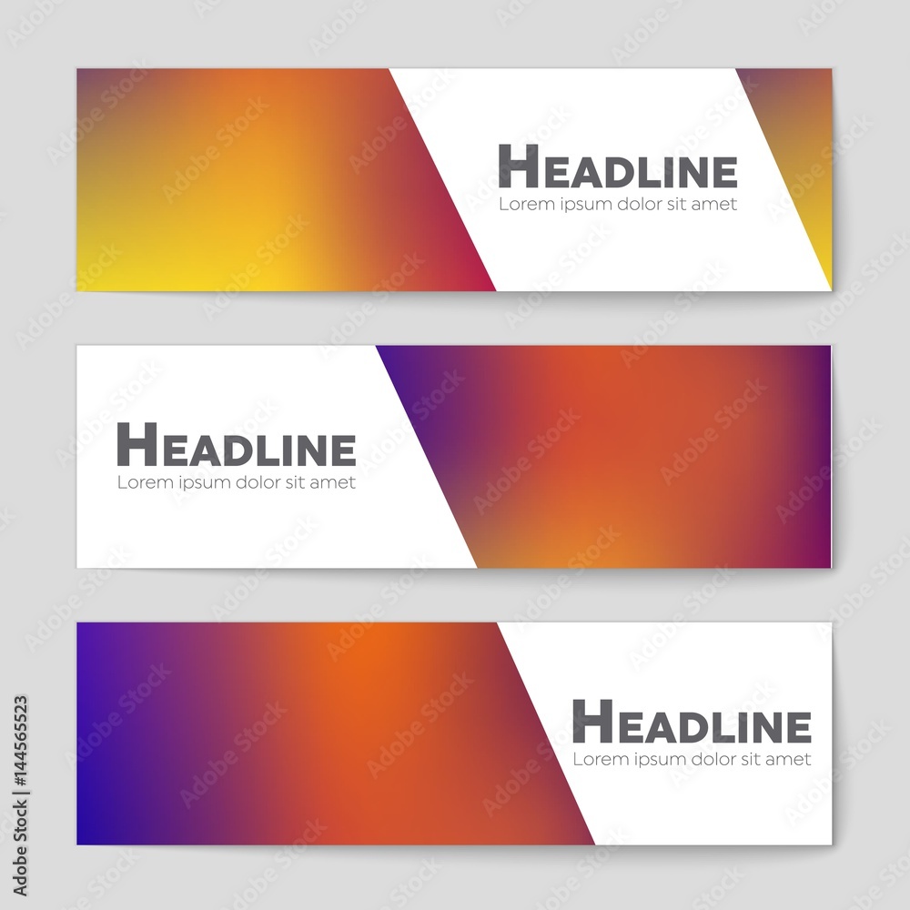 Naklejka premium Abstract vector layout background set. For art template design, list, page, mockup brochure theme style, banner, idea, cover, booklet, print, flyer, book, blank, card, ad, sign, sheet,, a4