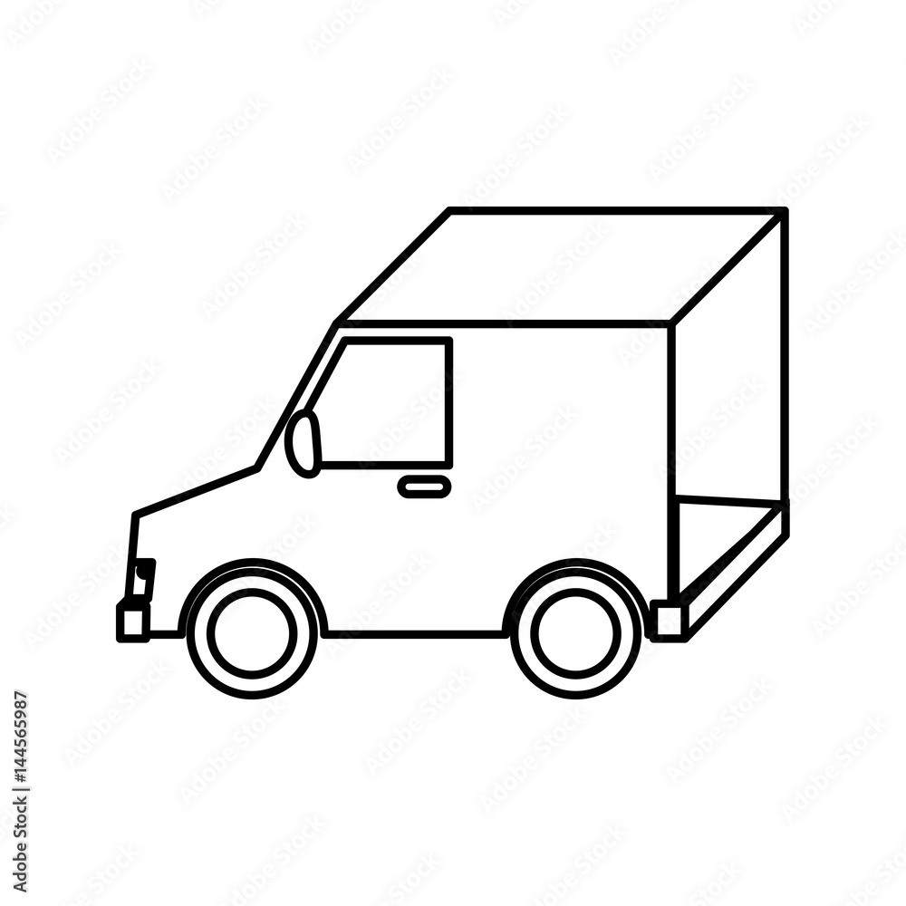 delivery van vehicle isolated icon