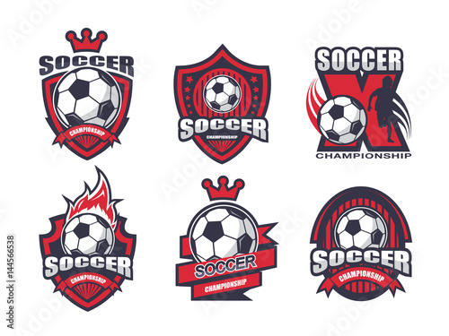 Illustration of soccer logo set