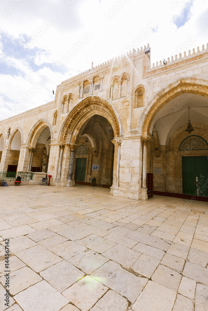 View of Al-Aqsa mosque on the Temple Mount in Jerusalem.