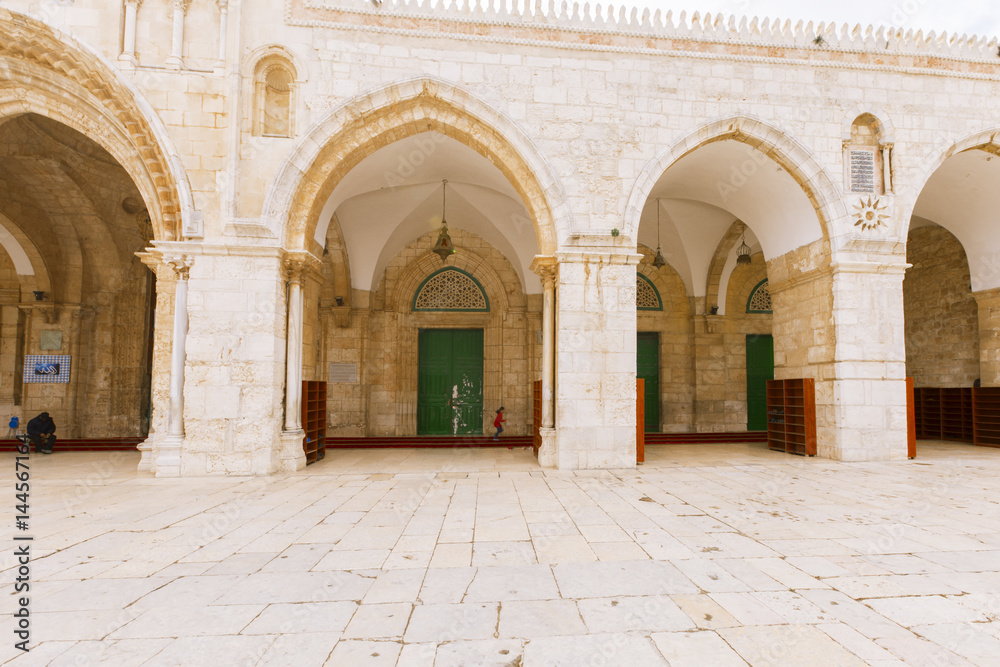 View of Al-Aqsa mosque on the Temple Mount in Jerusalem.