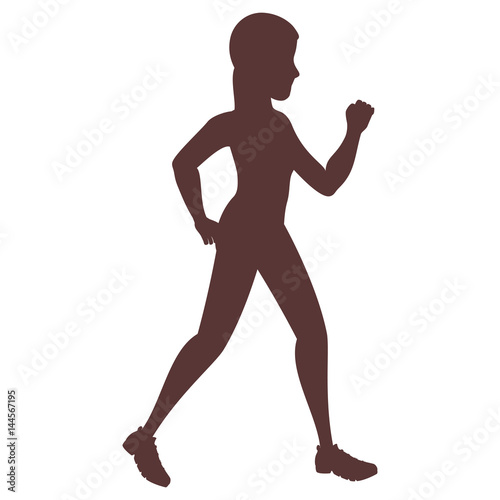woman running silhouette icon
