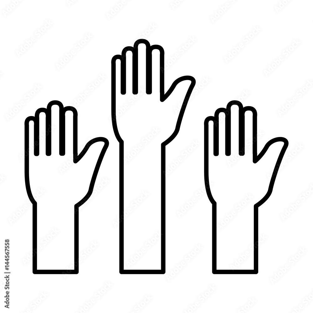 hands human up icon vector illustration design