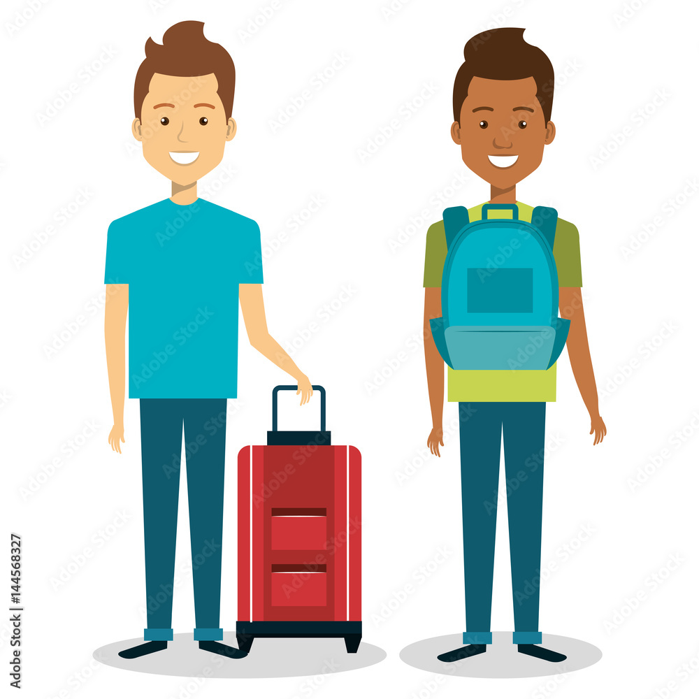 persons with suitcase travel vector illustration design persons with suitcase travel vector illustration design