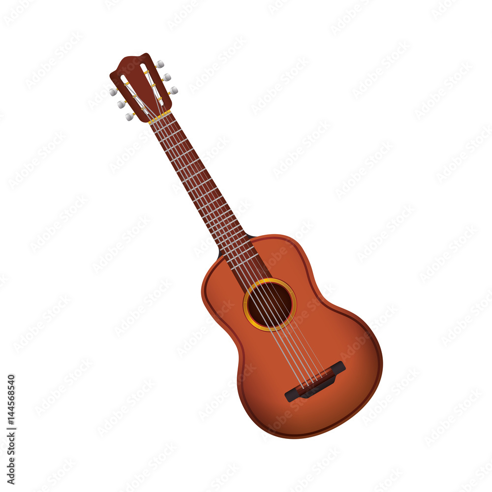 Acoustic guitar music instrument icon vector illustration graphic design