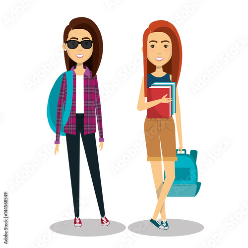 young people style character vector illustration design