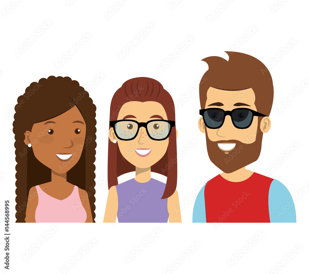 young people style characters vector illustration design young people style characters vector illustration design