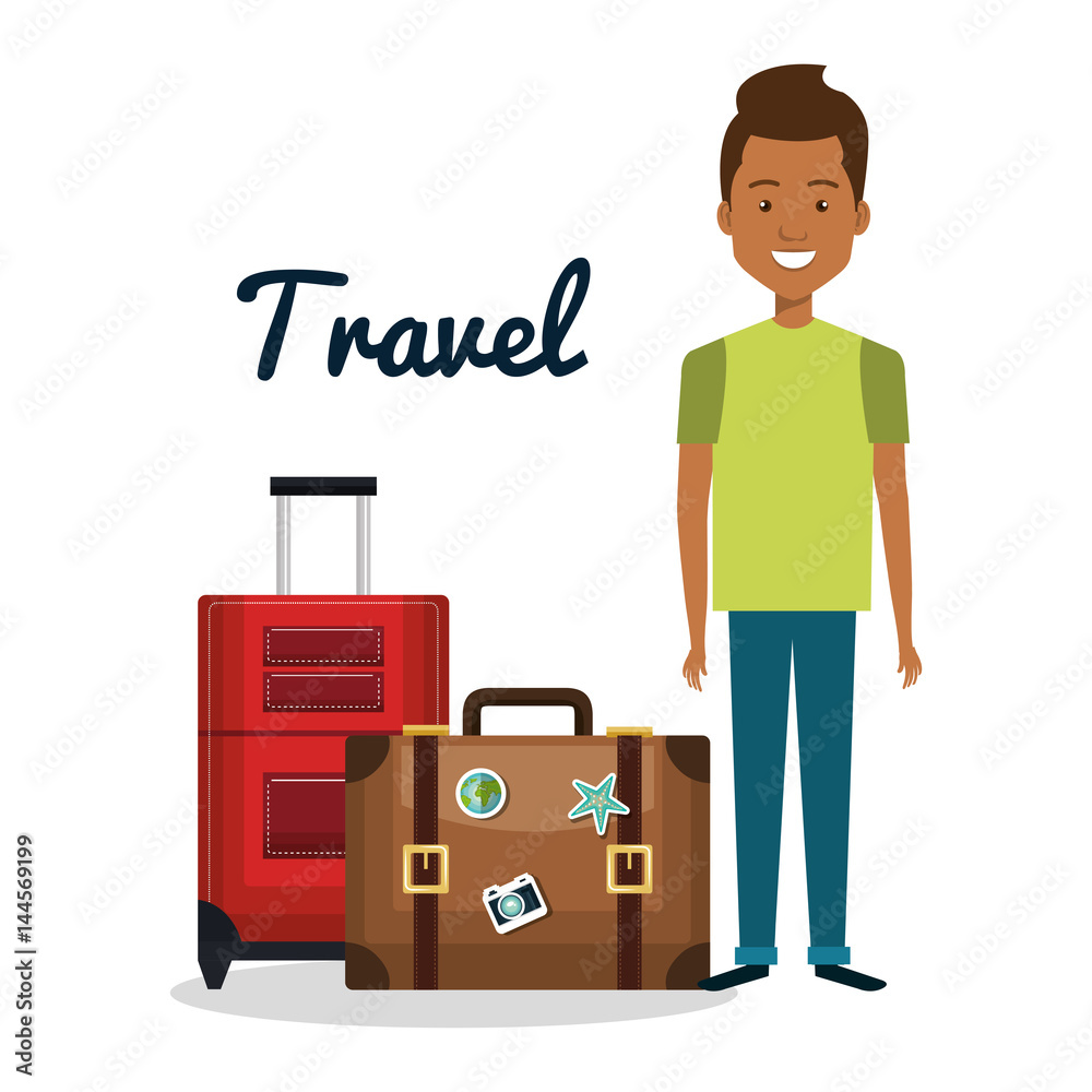 traveler man avatar character vector illustration design traveler man avatar character vector illustration design