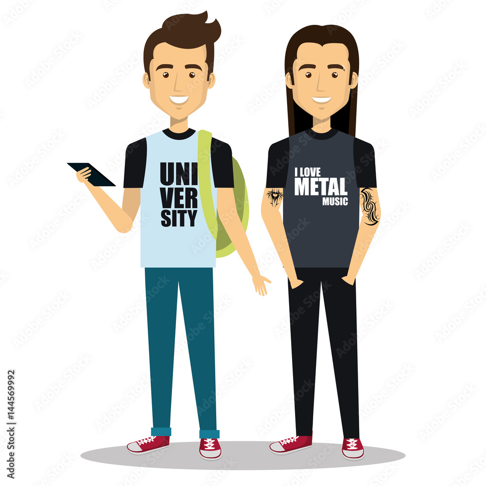 young people style characters vector illustration design young people style characters vector illustration design