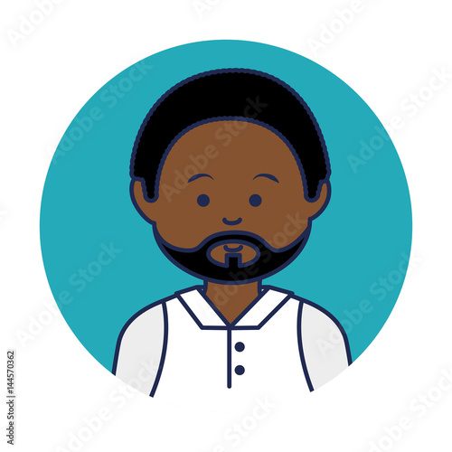 young african man avatar character vector illustration design