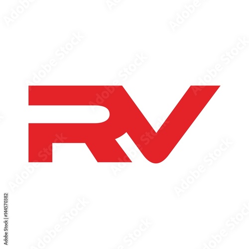 letter r and v logo vector
