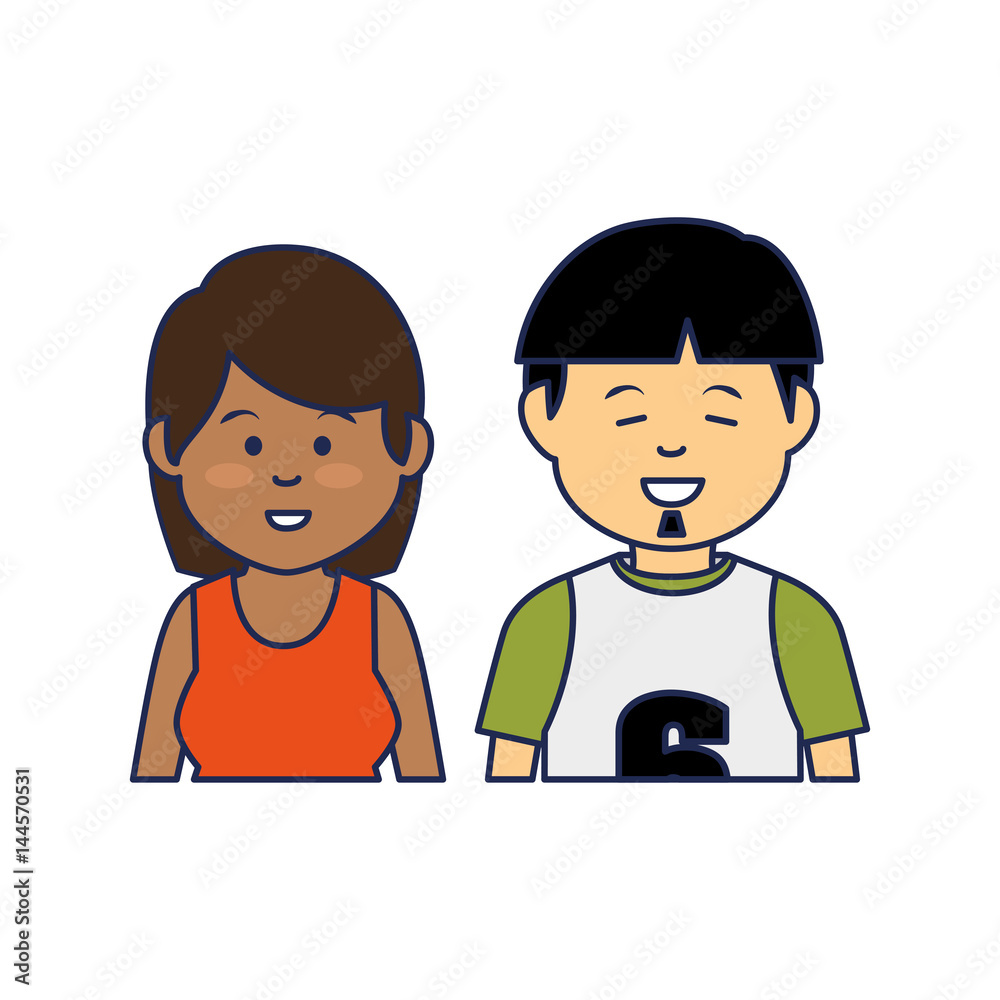 young people ethnicity characters vector illustration design young people ethnicity characters vector illustration design