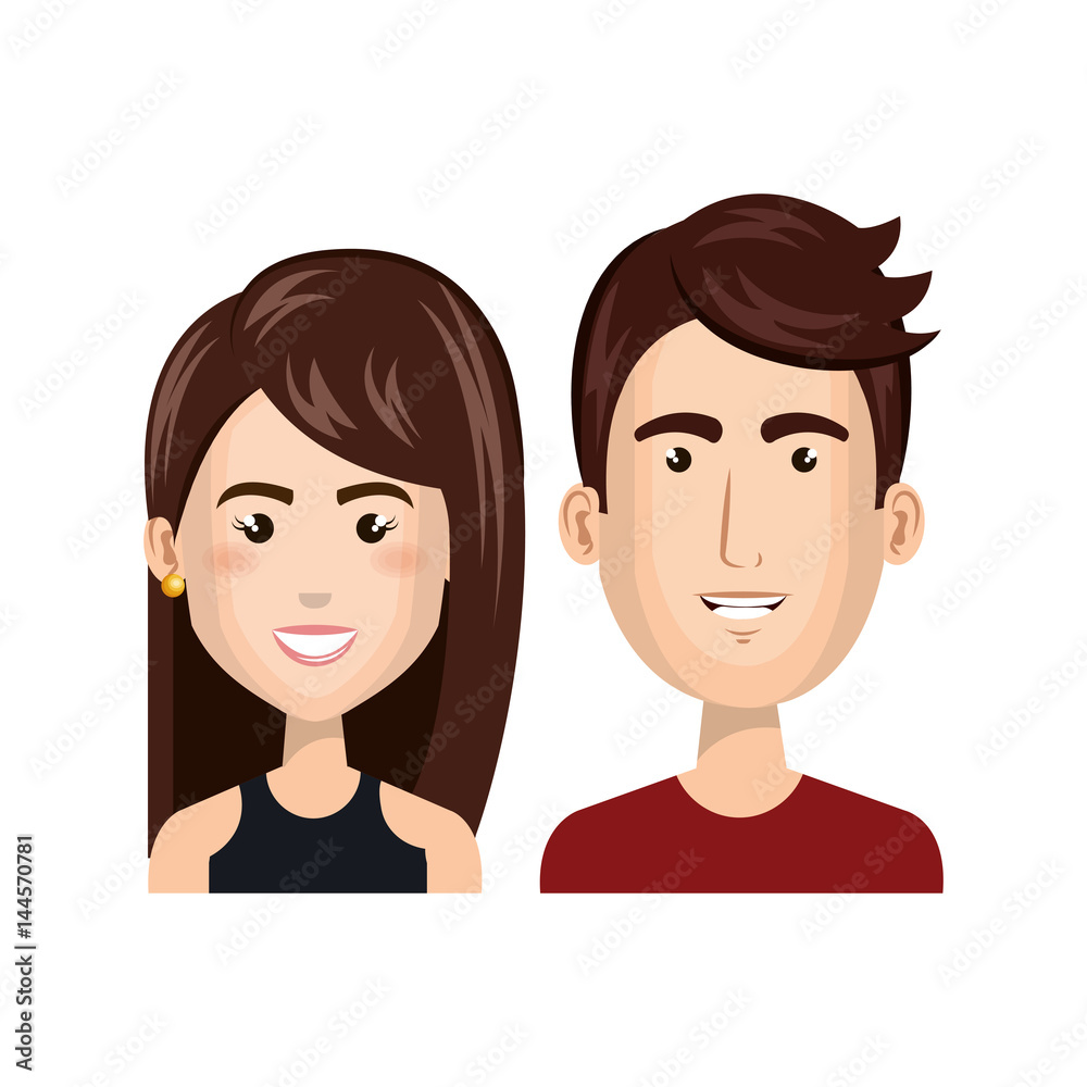 Fototapeta premium young people style characters vector illustration design