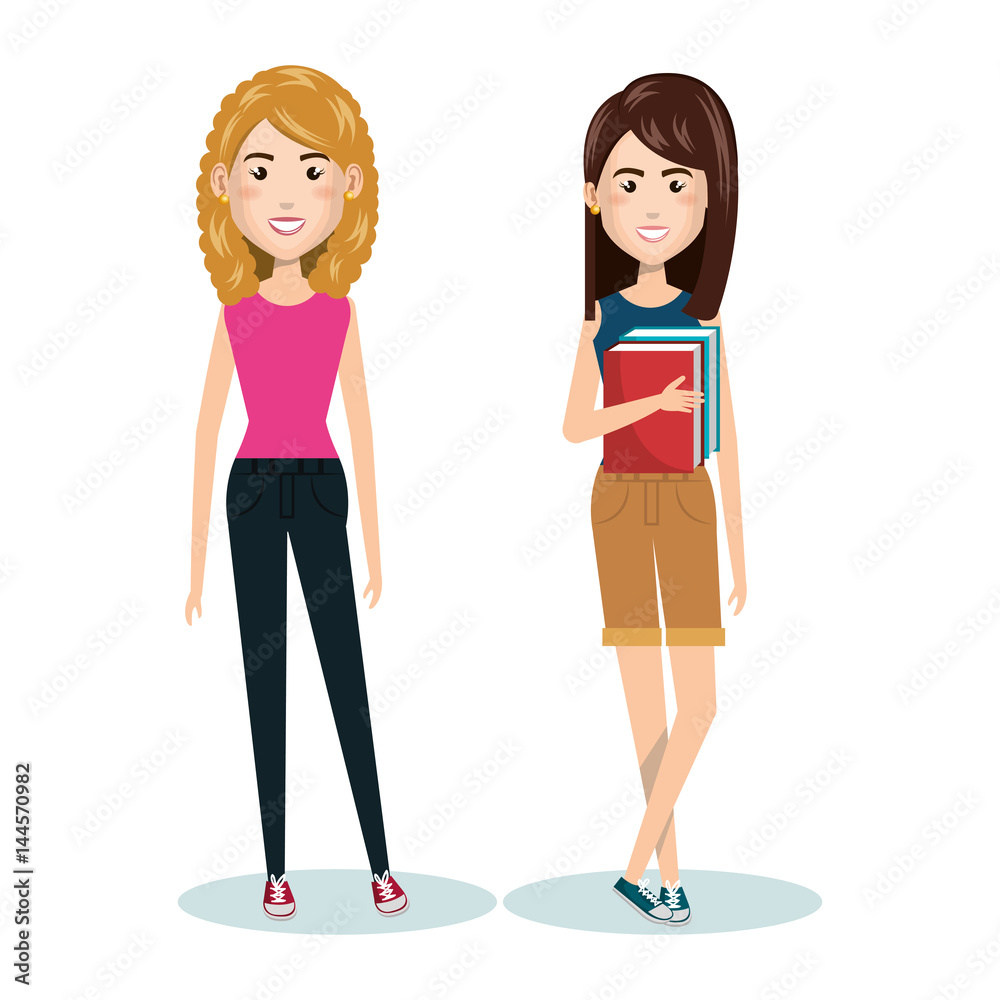 young people style characters vector illustration design young people style characters vector illustration design