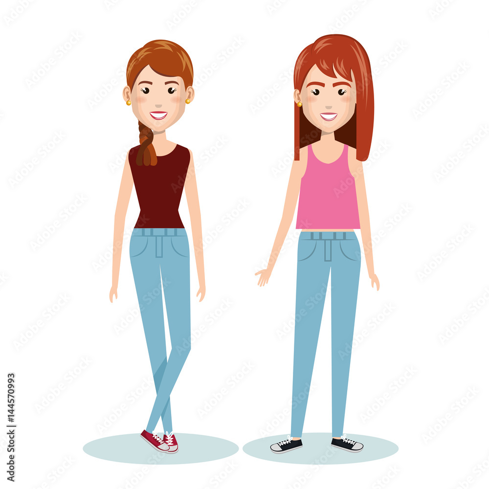 young people style characters vector illustration design young people style characters vector illustration design