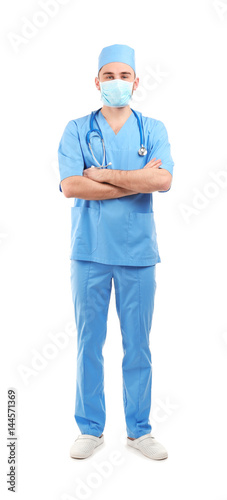Handsome young doctor on wh...