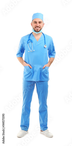Handsome young doctor on wh...
