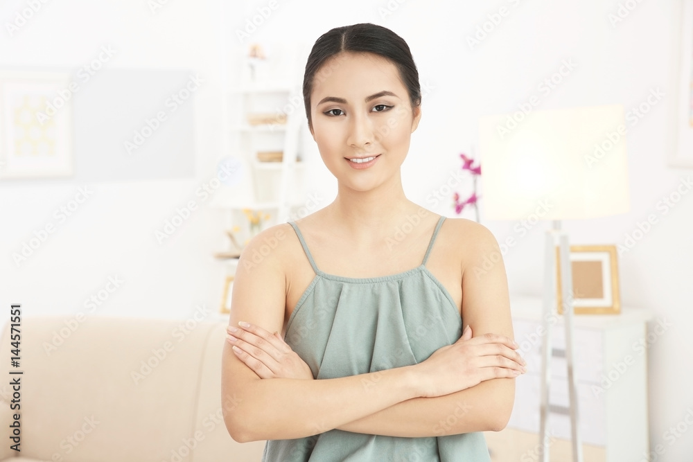Portrait of beautiful Asian woman resting at home Portrait of beautiful Asian woman resting at home