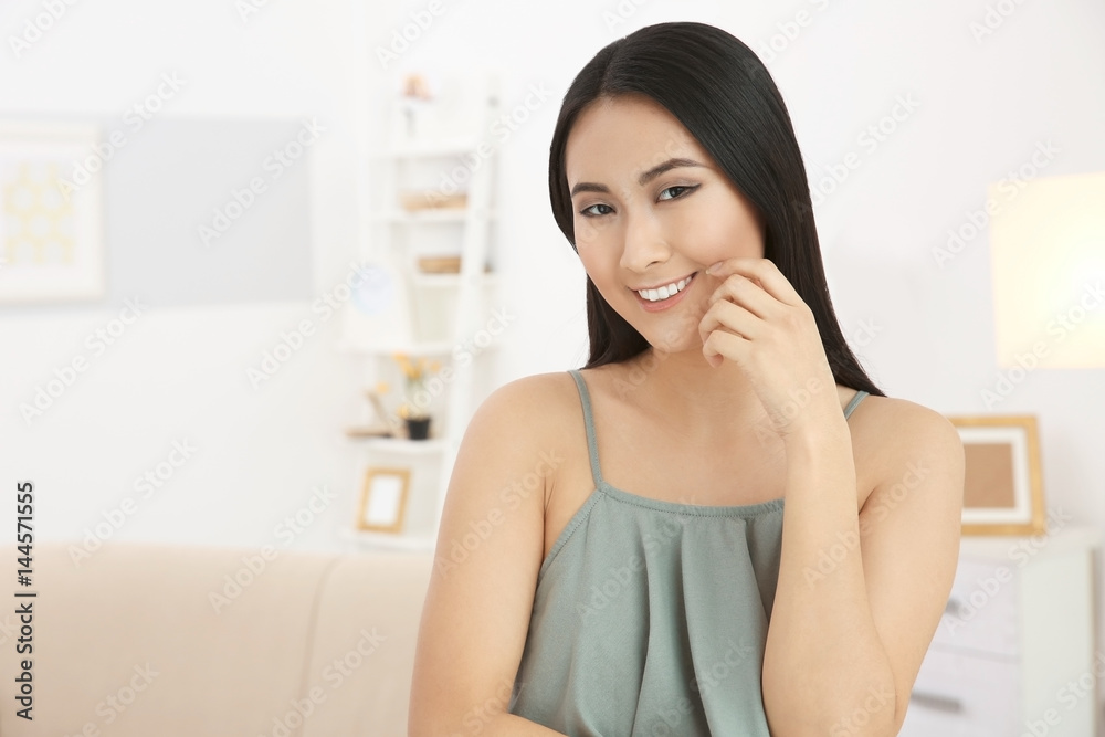 Portrait of beautiful Asian woman resting at home Portrait of beautiful Asian woman resting at home