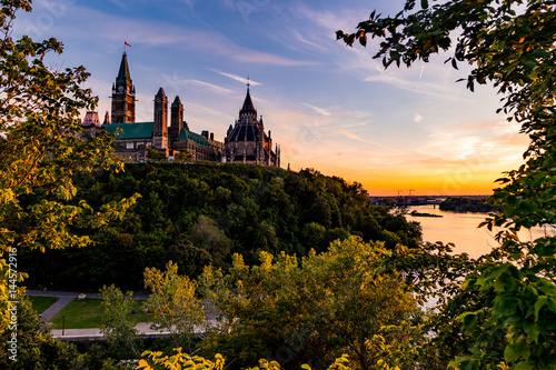 Parliament of Canada in Ottawa Summer Sunset photo