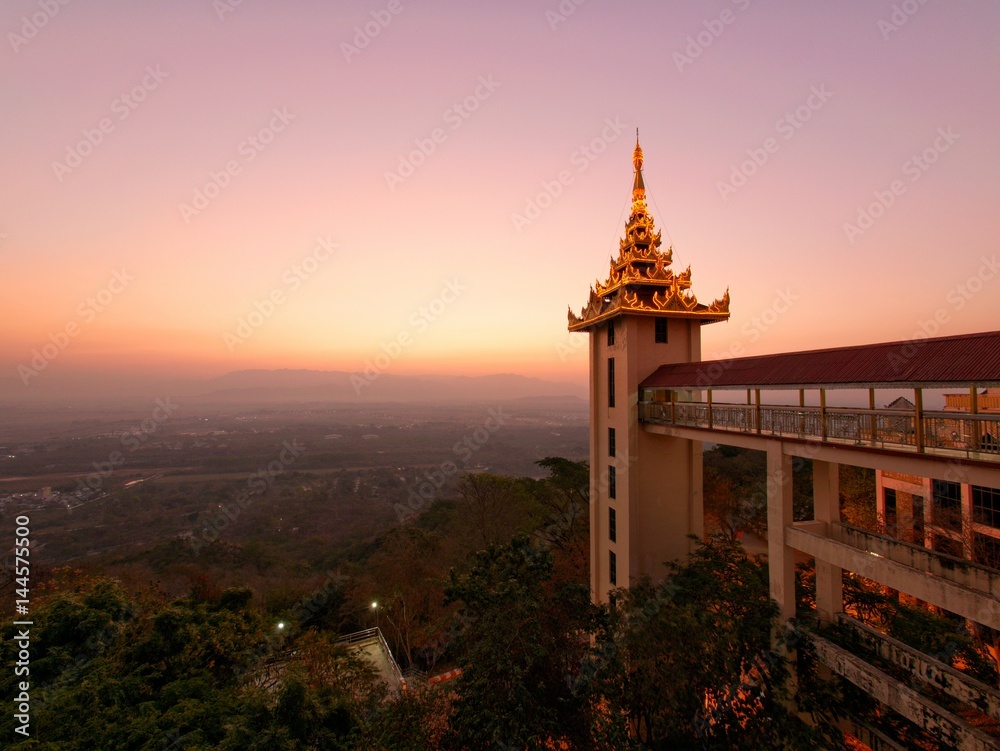 Mandalay hill view towards sunrise
