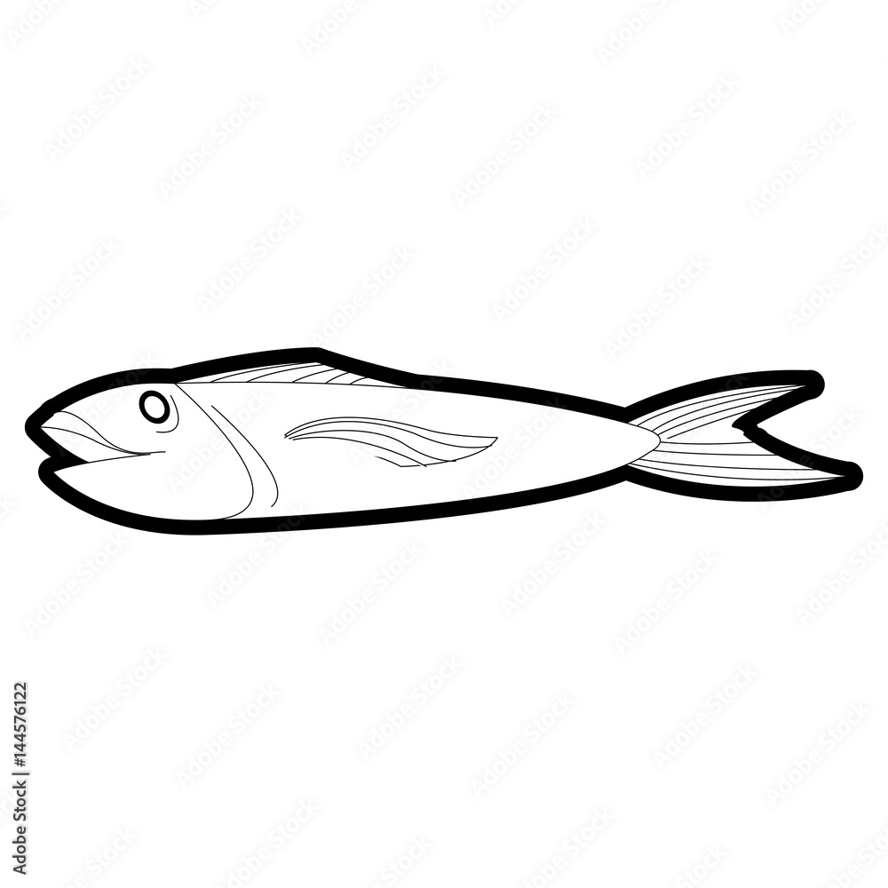 Fototapeta premium fish for eating icon image vector illustration design bold black outline