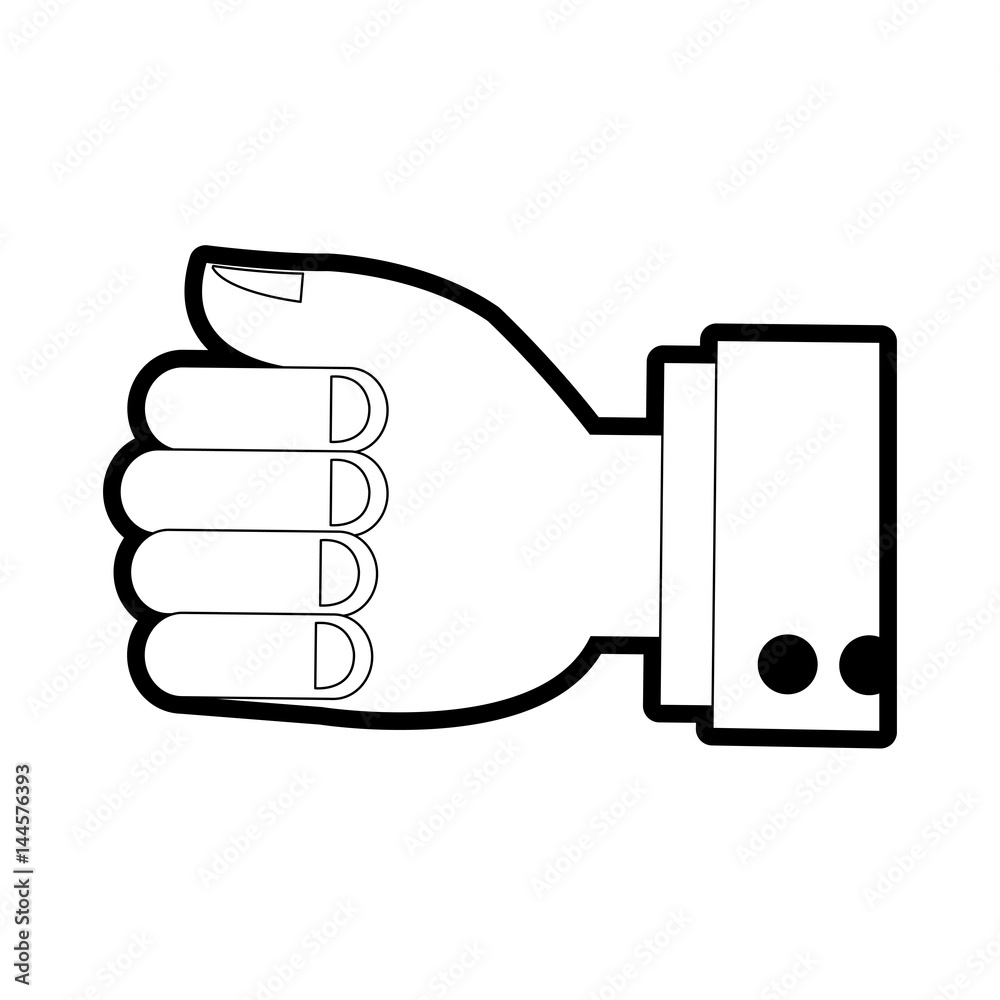closed fist hand icon image vector illustration design Stock