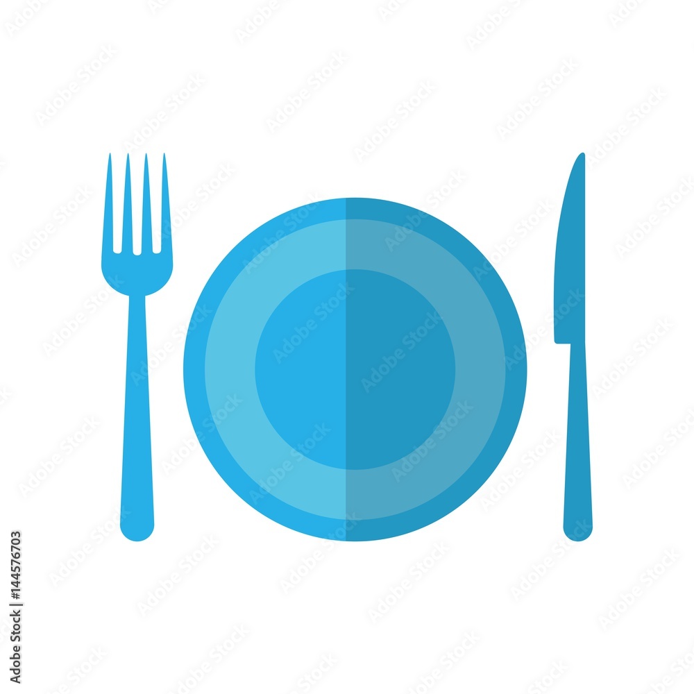 plate, fork and knife icon over white background. vector illustration plate, fork and knife icon over white background. vector illustration