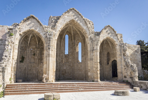 The old basilica Panagia to Bourgou, Rhodes, Greece