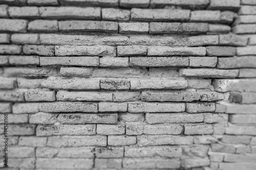 Old brick wall background black and white concept