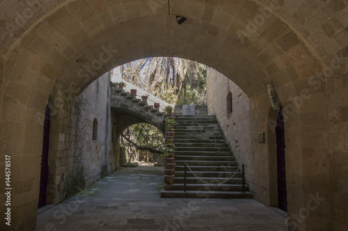 Covered Passage in the Ancient City of Rhodes, Greece