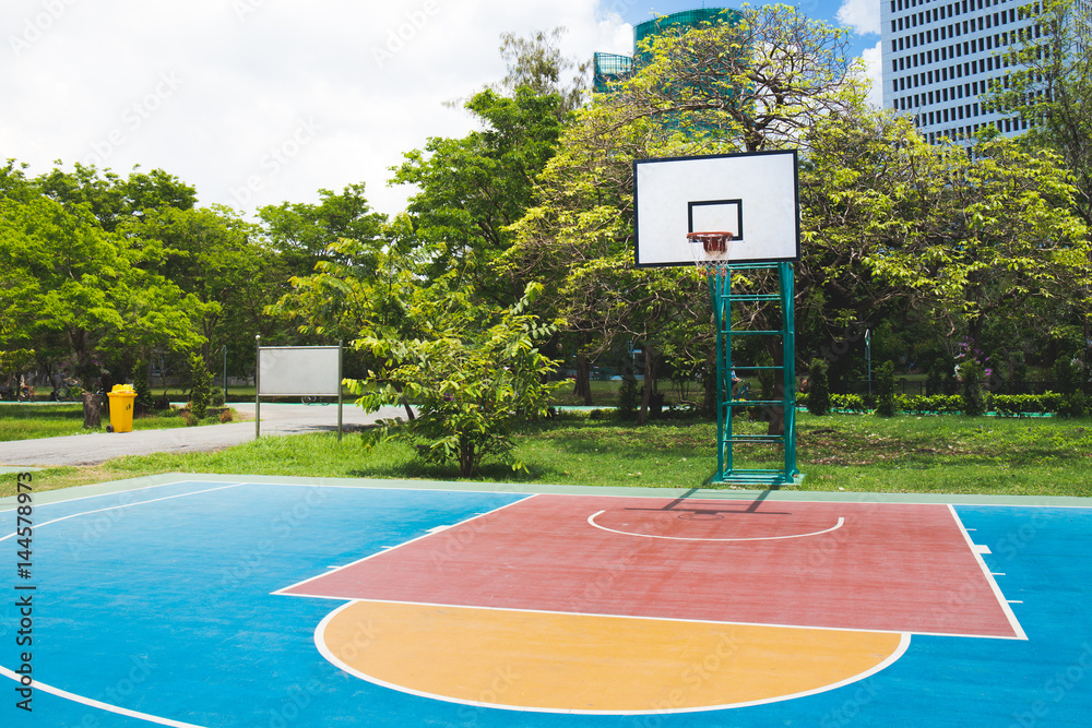 Basketball court in the garden