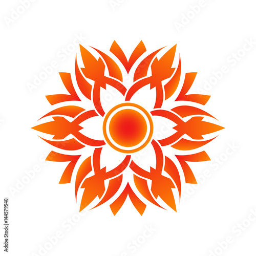 Abstract decorative element for your design. Hot flower. Fiery flower.