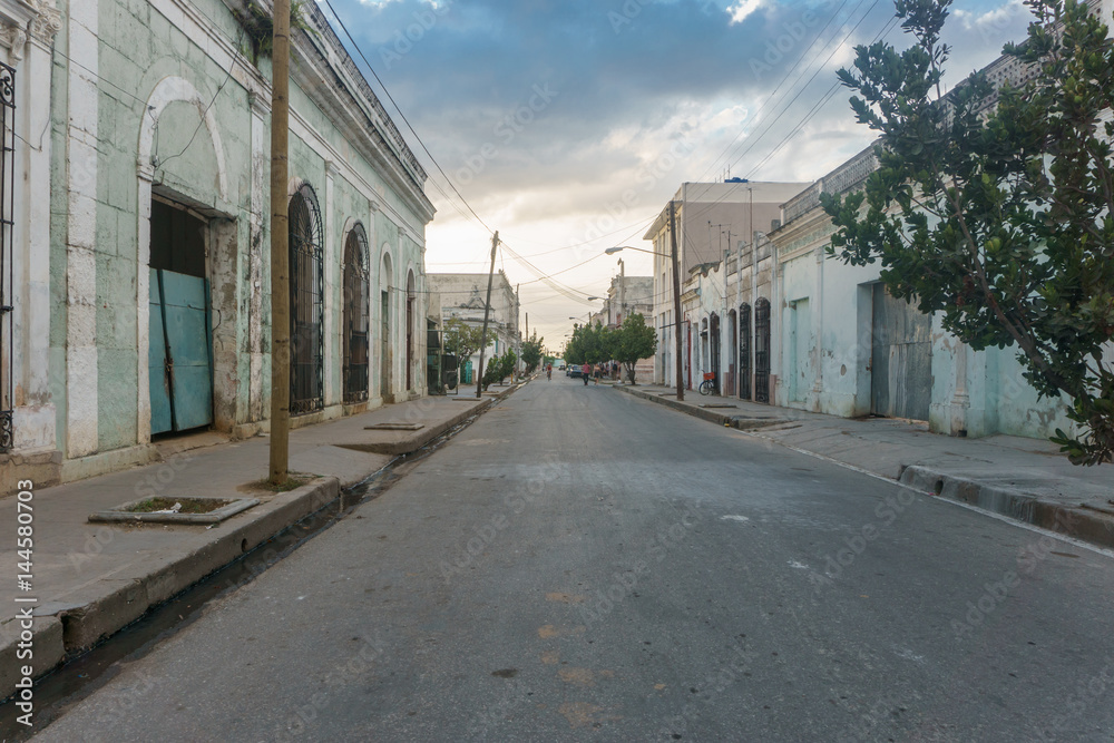 CIENFUEGOS, CUBA - DECEMBER 31, 2016: Street view