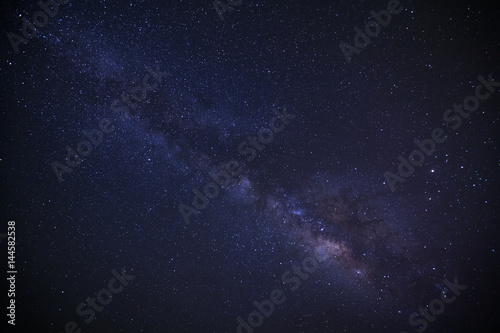 learly milky way galaxy at phitsanulok in thailand. Long exposure photograph.with grain