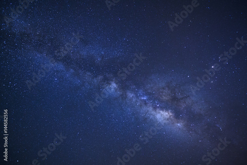 Clearly milky way galaxy at phitsanulok in thailand. Long exposure photograph.with grain