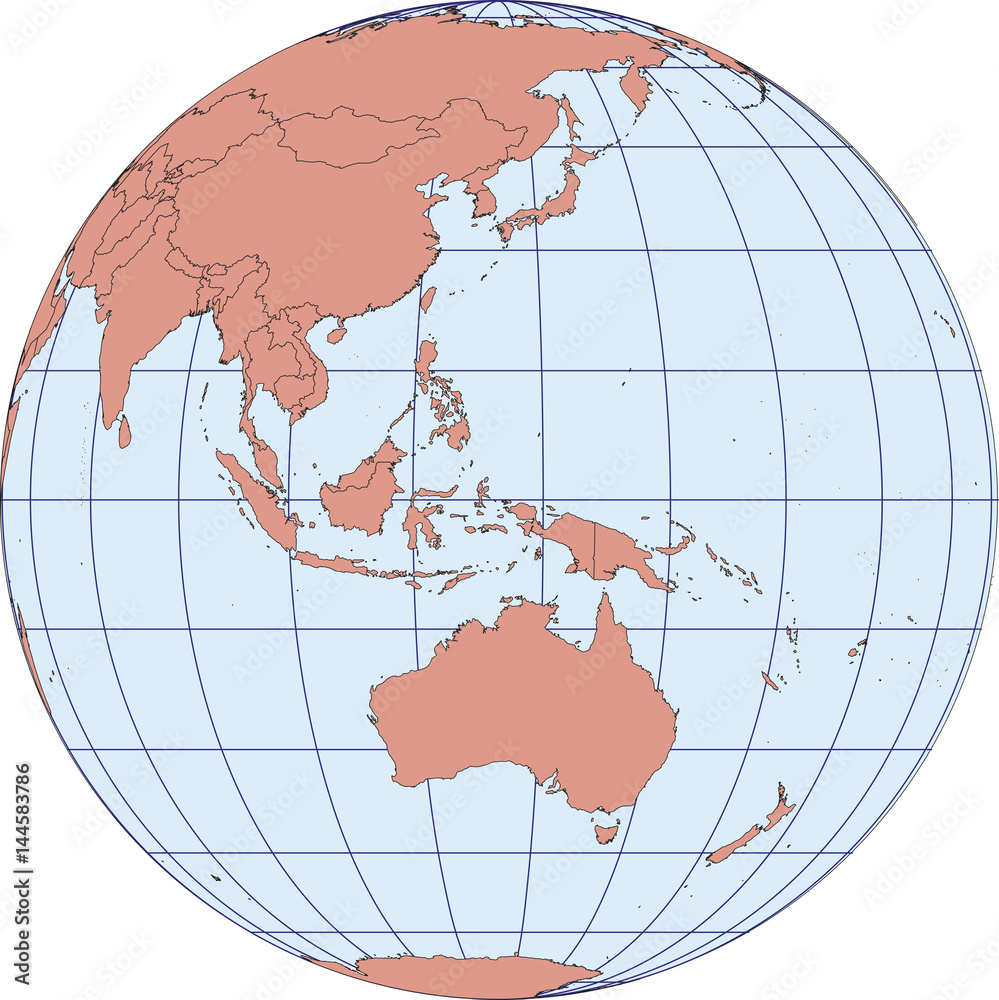 Australia and oceania earth globe vector map Stock Vector | Adobe Stock