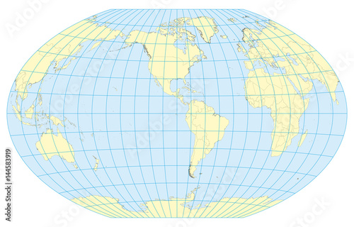Map of the World Winkel Tripel America