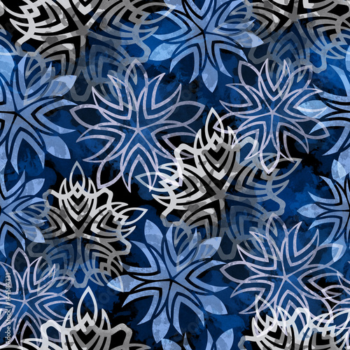 Seamless pattern tribal mandalas. Ethnic background with watercolor effect. Textile print for bed linen, jacket, package design, fabric and fashion concepts.