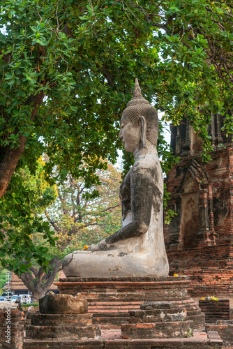 The ancient Buddha statue Ayutthaya Historical Park ancient city former capital of Thailand