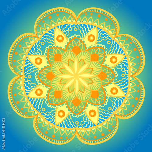 Decorative floral round mandala. Vector illustration