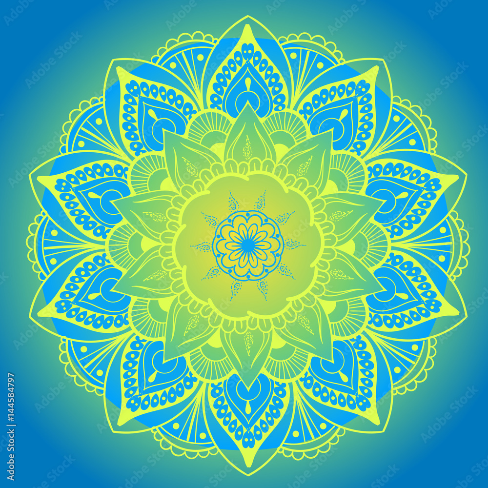 Decorative floral round mandala. Vector illustration Decorative floral round mandala. Vector illustration