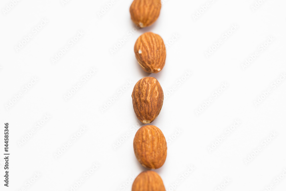 Almonds isolated on white background