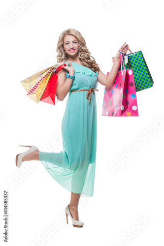 Beautiful girl with shopping bags