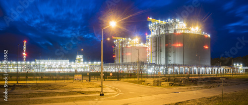 Swinoujscie, Poland-April 2017:Lng terminal of Lech Kaczynski in Swinoujscie, Poland photo